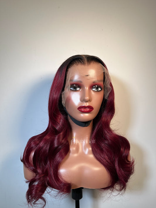 Ombré Burgundy Bodywave